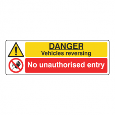 Vehicles Reversing / No Unauthorised Entry Sign (Landscape)
