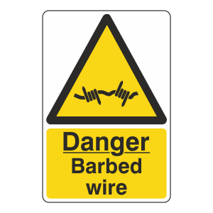 Danger Barbed Wire Sign