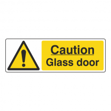 Caution Glass Door Sign (Landscape)