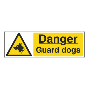 Danger Guard Dogs Sign (Landscape)
