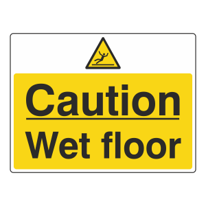 Caution Wet Floor Sign (Large Landscape)