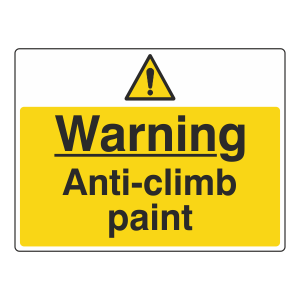 Warning Anti-Climb Paint Sign (Large Landscape)