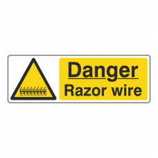 Danger Razor Wire Sign (Landscape)