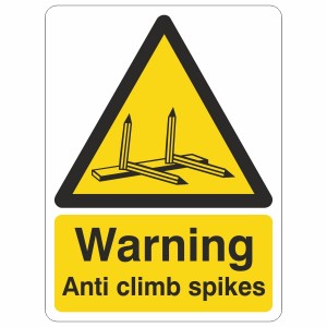 Anti Climb Spikes Sign