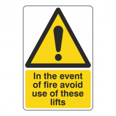 In Event Of Fire Avoid These Lifts Sign