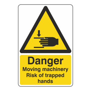 Danger Moving Machinery Risk Of Trapped Hands Sign