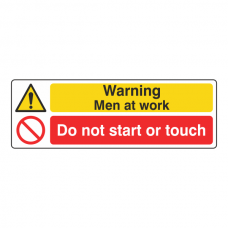 Men At Work / Do Not Start Or Touch Sign (Landscape)