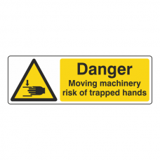 Danger Moving Machinery Risk Of Trapped Hands Sign (Landscape)