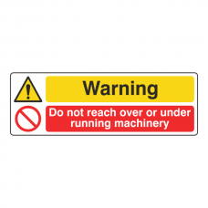 Warning / Do Not Reach Under Or Over Machinery Sign (Landscape)