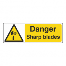 Danger Sharp Blades Sign (Landscape)