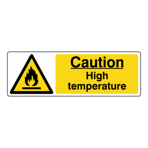 Caution High Temperature Sign (Landscape)