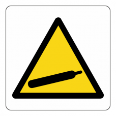 Warning Compressed Gas Logo Sign