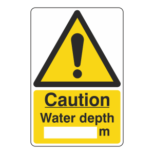 Caution Water Depth Sign