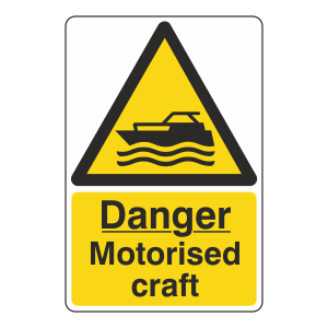 Danger Motorised Craft Sign