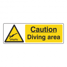 Caution Diving Area Sign (Landscape)