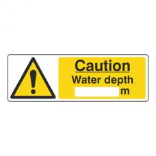 Caution Water Depth Sign (Landscape)