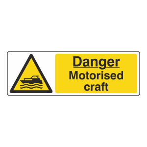 Danger Motorised Craft Sign (Landscape)