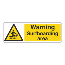 Warning Surfboarding Area Sign (Landscape)