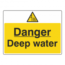 Danger Deep Water Sign (Large Landscape)