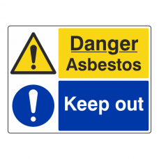 Danger Asbestos / Keep Out Sign (Large Landscape)