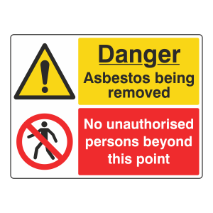 Asbestos / No Unauthorised Persons Sign (Large Landscape)