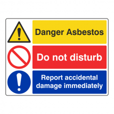 Asbestos / Do Not Disturb / Report Damage Sign (Large Landscape)