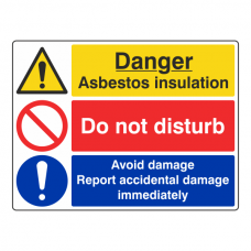 Asbestos Insulation / Do Not Disturb / Avoid Damage Sign (Large Landscape)