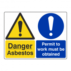 Asbestos / Permit To Work Must Be Obtained Sign (Large Landscape)