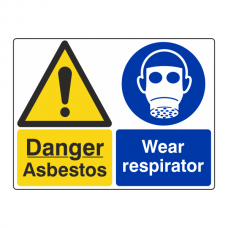 Danger Asbestos / Wear Respirator Sign (Large Landscape)