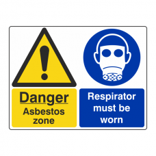 Asbestos Zone / Respirator Must Be Worn Sign (Large Landscape)