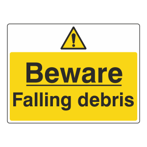 Beware Falling Debris Sign (Large Landscape)
