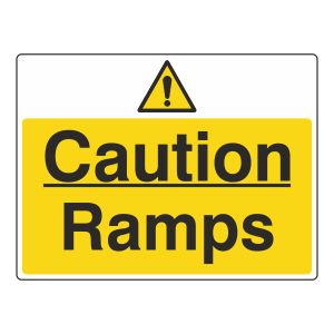 Caution Ramps Sign (Large Landscape)