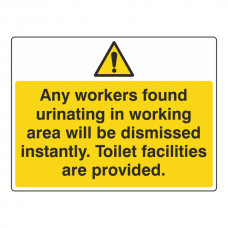 Workers Found Urinating Sign (Large Landscape)