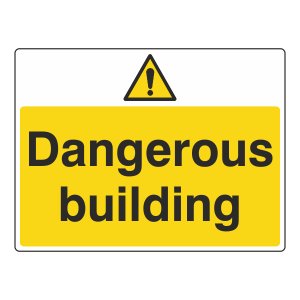 Dangerous Building Sign (Large Landscape)