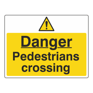 Danger Pedestrians Crossing Sign (Large Landscape)
