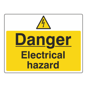 Danger Electrical Hazard Sign (Large Landscape)