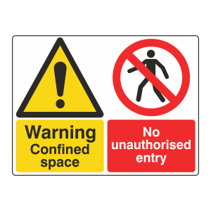Confined Space / No Entry Sign (Large Landscape)