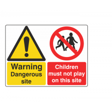 Dangerous Site / Children Must Not Play Sign (Large Landscape)
