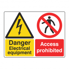 Electrical Equipment / Access Prohibited Sign (Large Landscape)