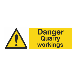 Danger Quarry Workings Sign (Landscape)