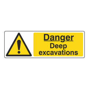 Danger Deep Excavations Sign (Landscape)