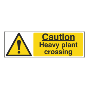 Caution Heavy Plant Crossing Sign (Landscape)