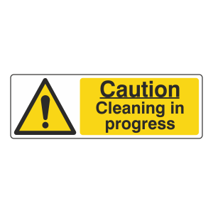 Caution Cleaning In Progress Sign (Landscape)