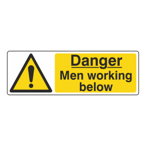 Danger Men Working Below Sign (Landscape)