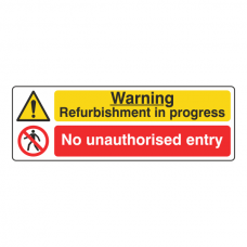 Refurbishment In Progress / No Entry Sign (Landscape)