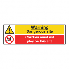 Dangerous Site / Children Must Not Play Sign (Landscape)