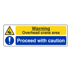 Overhead Crane Area / Proceed With Caution Sign (Landscape)