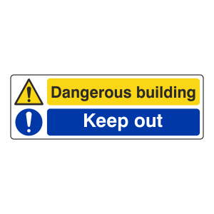 Dangerous Building / Keep Out Sign (Landscape)