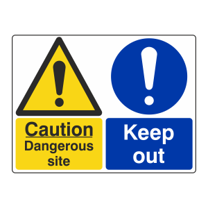 Dangerous Site / Keep Out Sign (Large Landscape)