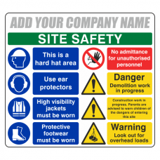 Multi-Hazard Site Safety 8 Point Sign (Large Landscape)